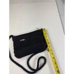 Lina Black Woven Crossbody Bag Small Purse Silver Charm Handmade Style Cute Photo 5