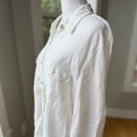 Vintage Studio Works White Linen Long Sleeve Shirt Mother of Pearl Buttons Sz M Size M Photo 4