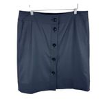 Ann Taylor  Black Button Front Lined Straight Above Knee Dressy Skirt Size 14 Photo 0