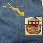 Vtg 90s The Briar Patch Noah’s Ark Denim Jumper Dress Blue L Size L Photo 4