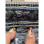 Silver Jeans Suki 17" Surplus Light Wash Low Rise Embroidery Size 31x33 Western Photo 2