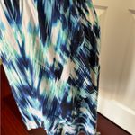 Tart Blue Watercolor Sleeveless Faux Wrap Dress Photo 2