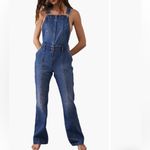 Free People  WE THE FREE Camilla Boot‎ Cut Denim Overalls NWT Photo 3
