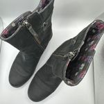 Teva  Black Leather Ankle Boots Side Zip Block Heel Women Size 8.5 Photo 2