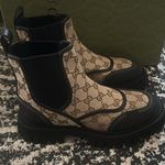 Gucci  Stretch Side GG Supreme Monogram Ankle Boots Bootie Beige Ebony Black Photo 9