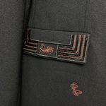 Vintage Emily Black Red Floral Embroidered Beaded Evening Jacket Size 12 Photo 2