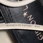 Gibson Latimer GIBSON*LATIMER BLACK/WHITE LEATHER SANDALS New Genuine Sheep Leather BLOCK HEEL Photo 7