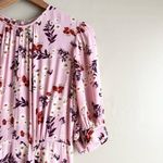 by TiMo Pink Floral Midi Dress Short‎ Puff Sleeves Bloom 50s Print, Size Small Photo 8