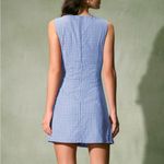 Rihoas Blue Boat Neck Cotton Plaid Mini Dress Size XS Photo 3