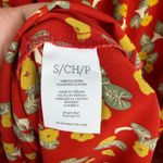 CAbi  Red Floral Button Down Shirt Small Lightweight Office Modest Career Layers Photo 4