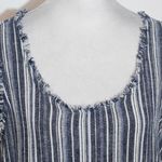 Caslon Navy and White Striped Tank Top Size Medium Linen Blend Tank Photo 1