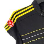 Adidas Vintage 90s RARE  Black Zipper Mini Dress Yellow stripe size small Photo 1