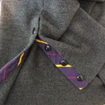 Ralph Lauren Y2K Rugby Grey V Wool Back Sweater Dress Striped Button Slit size M Photo 7