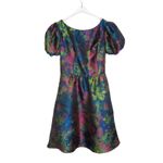 David's Bridal DB STUDIO Puff Sleeve Open Back Brocade A-Line Metallic Mini Dress Size 10 Photo 5