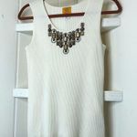 Ruby Rd  Petite Cream Ribbed Tank Top Bronze Jewels Photo 0