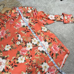 Chico's Chico’s Sandwashed Satin Floral-Print Shirt Button Front Size 16-18 Photo 15