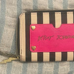Betsey Johnson Vintage  Striped Zip Around Wallet Photo 0