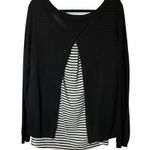 Torrid Black Open Back Sweater Layered Over Black/White Tank #10254291 1/1X Photo 5