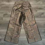 Madewell  High Rise Slim Emmett Wide-Leg‎ Crop Pants Bronze Metallic Size 25 Photo 4