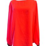 Stella & Dot  Soiree Top Blouse Light Gold Metallic Cuff Coral Orange Sz L Photo 0