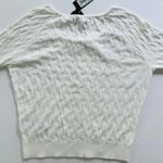 Emporio Armani White Sweater Size Medium Chevron Texture Crewneck Cotton Summer Photo 8
