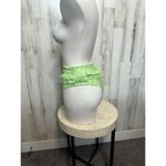 Green High Waist Daisy Print Bikini Bottom with Ruffle Detail – Size small Green Photo 2