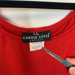 Carole Little Red Dress Jacket Flax Rayon Tencel Sz 14 Beaded Sleeves Photo 9