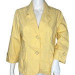 Chico's Blazer Women Small 0 Yellow Lightweight Jacket Career Office Work Casual Photo 0