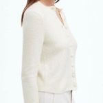 Madewell Sweater Cotton-Blend Cardigan Covered Buttons Winter White M NWT New Photo 1
