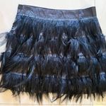 Finesse Feather Skirt black mini zippers Feather satin waist band Small Photo 0