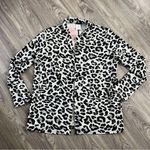 Serra  Black and Gray Leopard Print Oversized Blazer Photo 0