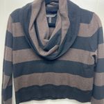 BCBG Maxazria Crop Cowl Neck Striped Women's Sweater Size Small Black & Brown Photo 2