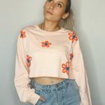 NEW 3D Flower Crop Top Orange Size M Photo 0