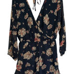 Band of Gypsies Navy Floral V Neck Romper Size Small Boho Photo 0