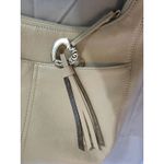 Brighton  Barbados Cream Leather Hobo Shoulder Bag Gold Metallic Braided Handle Photo 1