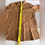 Vintage August Silk Tan Brown Silk Tunic Asian Style Jacket Dress Shirt Size 12 Photo 7