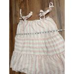 Le lis  Pink‎ Striped Tiered Mini Dress Rayon Lined Bow Tie Straps Size S Photo 5
