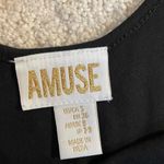 Amuse long sleeve all black scoop neck maxi dress with slits size small Photo 3