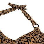 Avenue NEW  Tan Black Gold Cheetah Print Halter One Piece Swim Resort Coastal 26W Photo 3