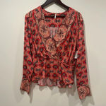 Free People NWT   Hibiscus Falling For You Blouse - Size Medium‎ Photo 4