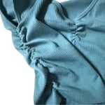 BP NEW Teal Ribbed Ruched Crop Top Size S M Baby Tee Y2K Photo 4