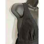 MM Couture Womens Mini Dress Deep Neckline Sleeveless Classic Black Silk Medium Photo 1