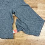 Colsie Women's Gray Henley Ruffled Hem Sleep Crop Top Photo 4