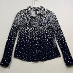 BCBGMAXAZRIA  Navy and White Button Down Shirt Photo 0