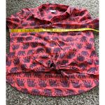 J.Crew Red Elephant Print Button Up Shirt Womens Sz S Novelty Tie Front Photo 6