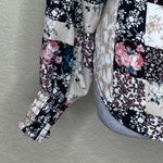 Cure. Petites Women's Floral Colorblock Lace Illusion Tie Neck Blouse Top PM Black Size undefined Photo 3