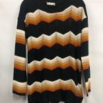 FCT Women's XL Black Tan Chevron Knit Retro 70s Style Sweater Photo 0