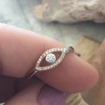 Boutique Sterling Silver Cz Evil Eye Ring Size 9 Photo 1