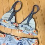 Cupshe  Blue Rose Triangle Bikini Top & Standard Bottoms Set Size Medium Photo 9