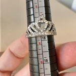Boutique Heart Crown Silver Rhinestone Ring Sparkle Glam Promise Girlhood Star Princess Jewelry Photo 8
